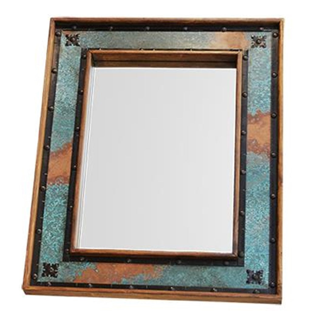 Hacienda Mirror w/ Turquiose Copper