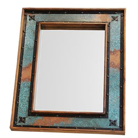 Hacienda Mirror w/ Turquiose Copper