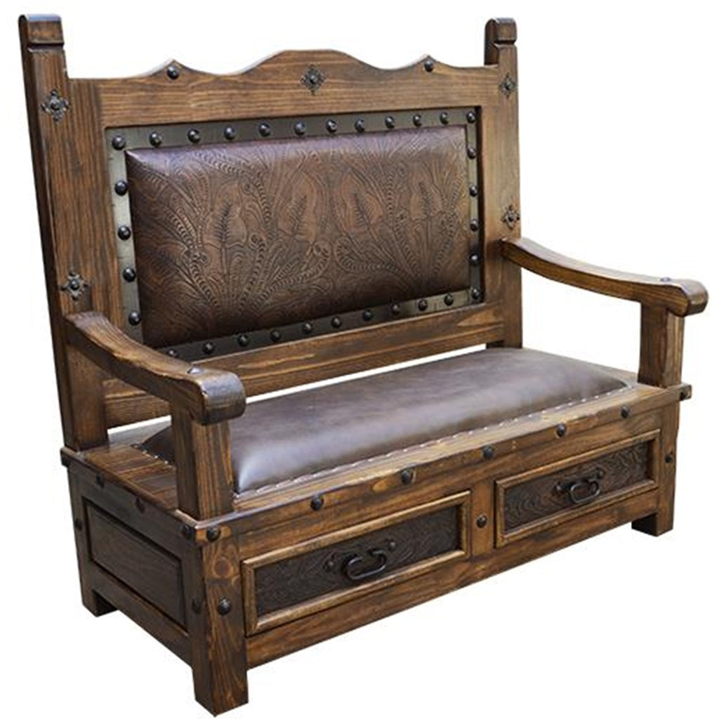 Hacienda Bench w/ Brown Leather