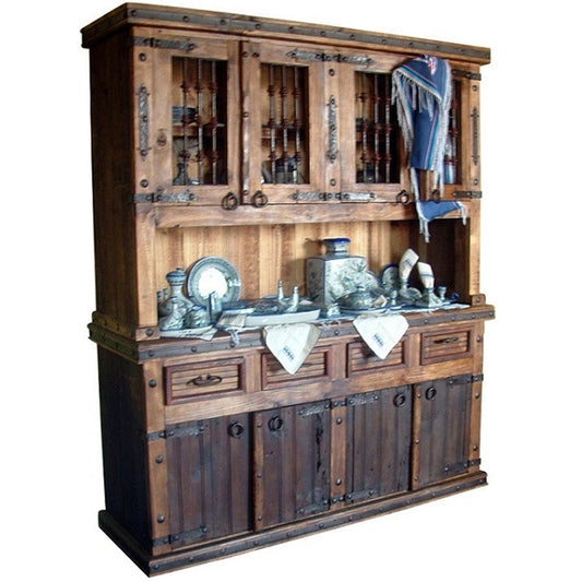 Four Door Kitchen Hutch w/ Iron Doors