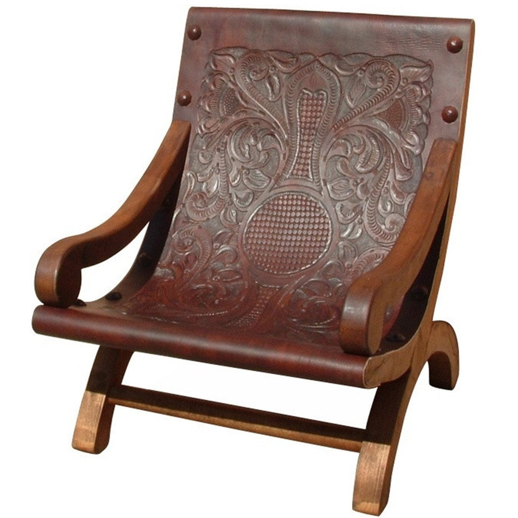 Miguelito Lounge Chair w/ Tooled Leather