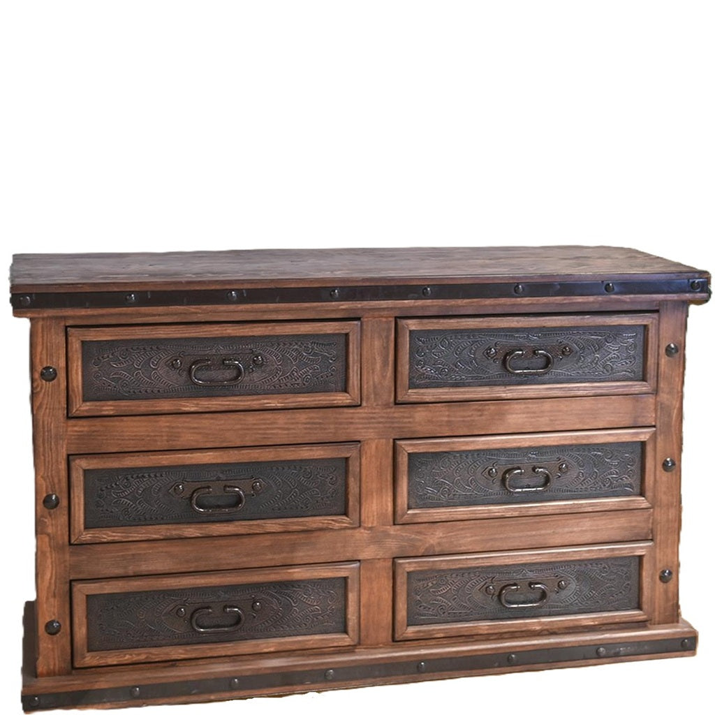Adela Dresser w/ Tooled Leather Adela Dresser w/ Tooled Leather