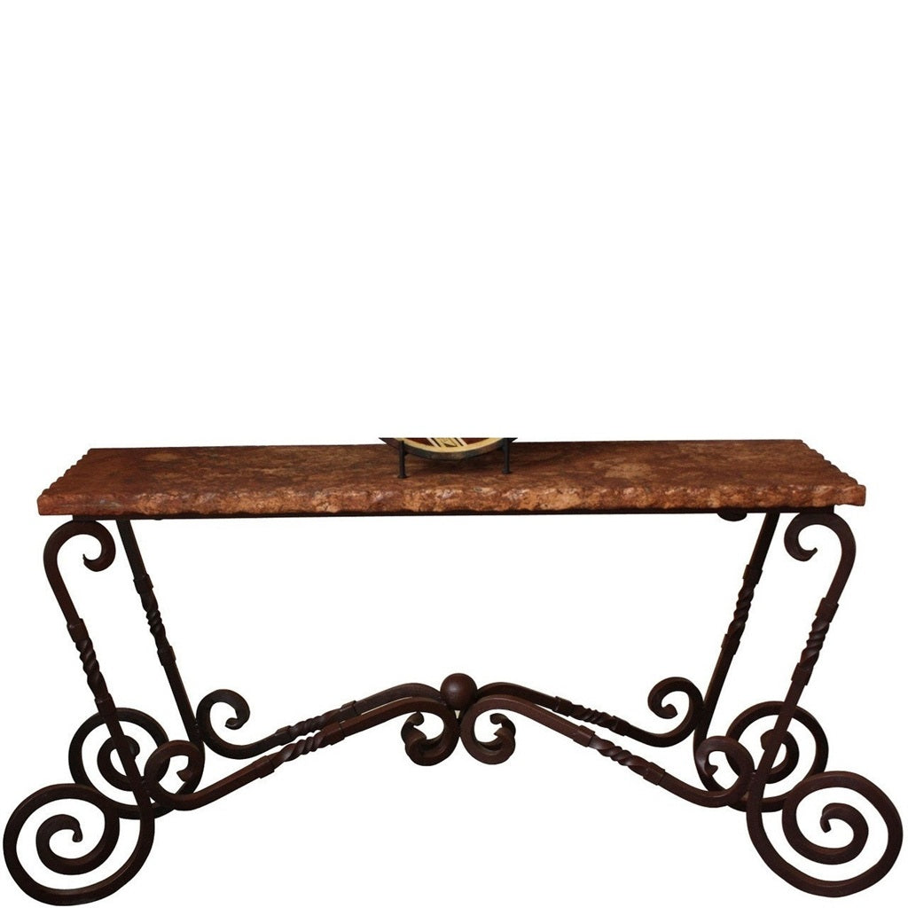 Iron Console Table w/ Stone Top