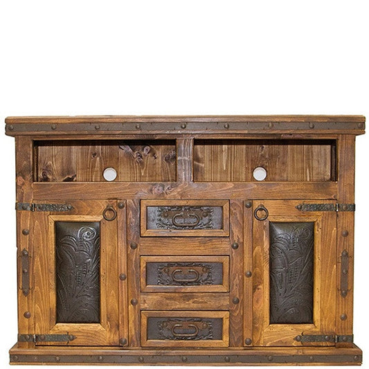 Hacienda TV Stand w/ Leather