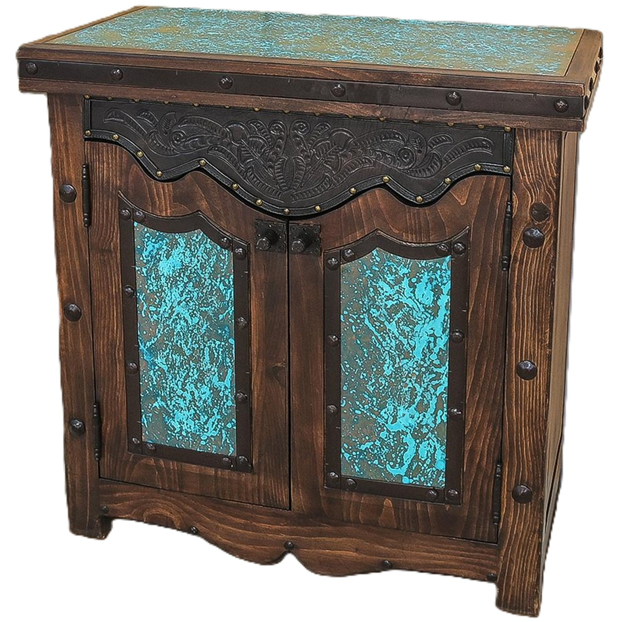 Jalisco Cabinet with Copper & Leather