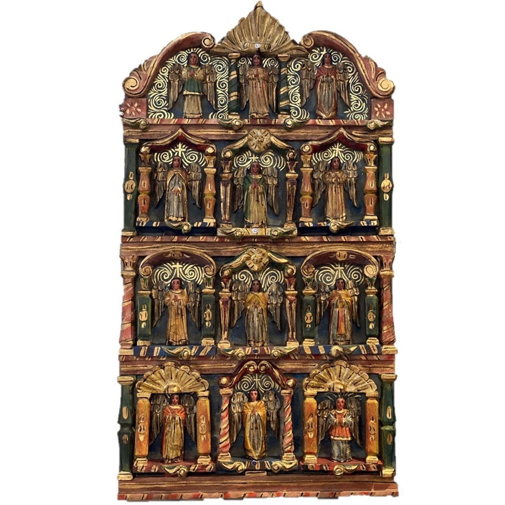 Angels Retablo Hand Carved