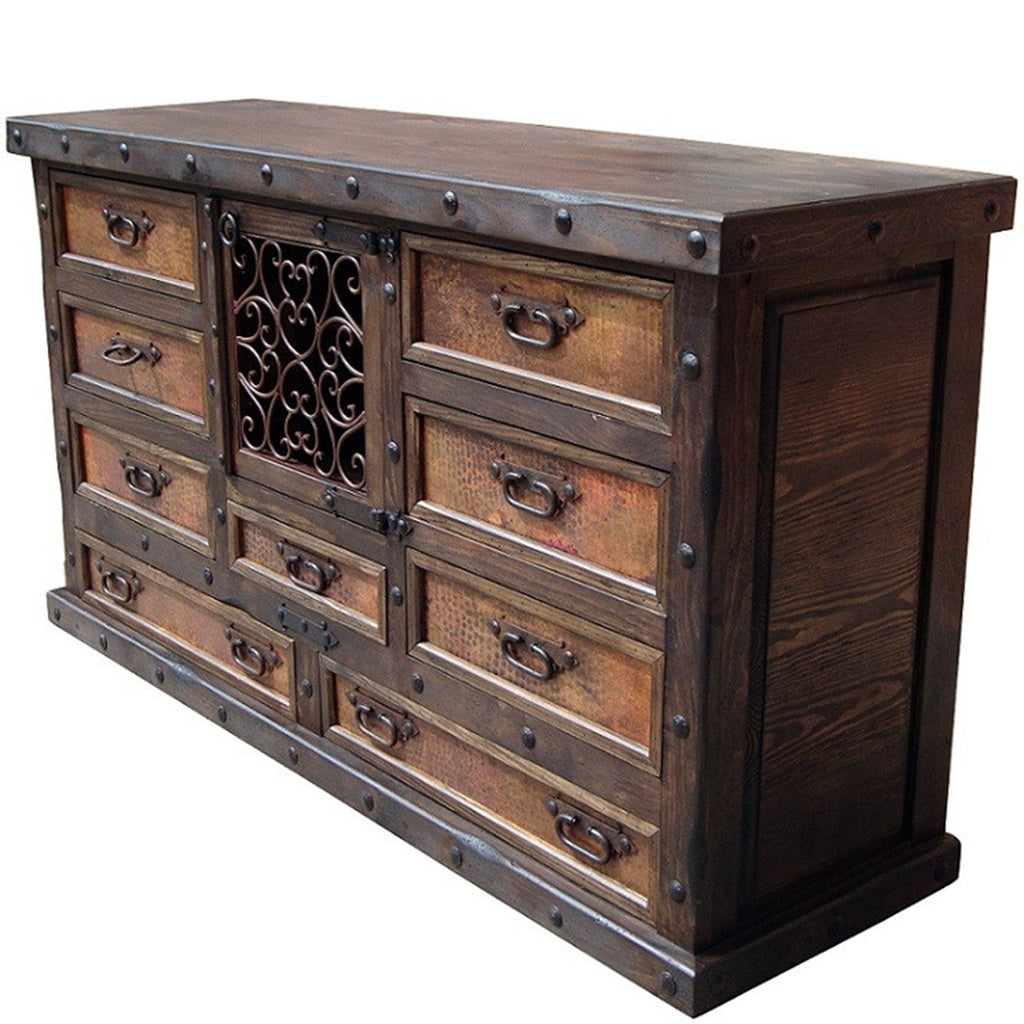 NIne Drawer Dresser w/ Copper