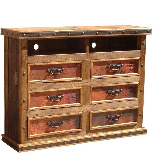 SIx Drawer TV Dresser w/ Copper