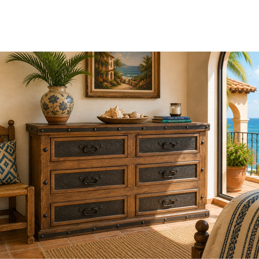 Adela Dresser w/ Tooled Leather