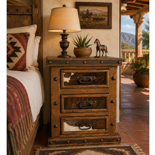 Tablero Nightstand w/ Cowhide