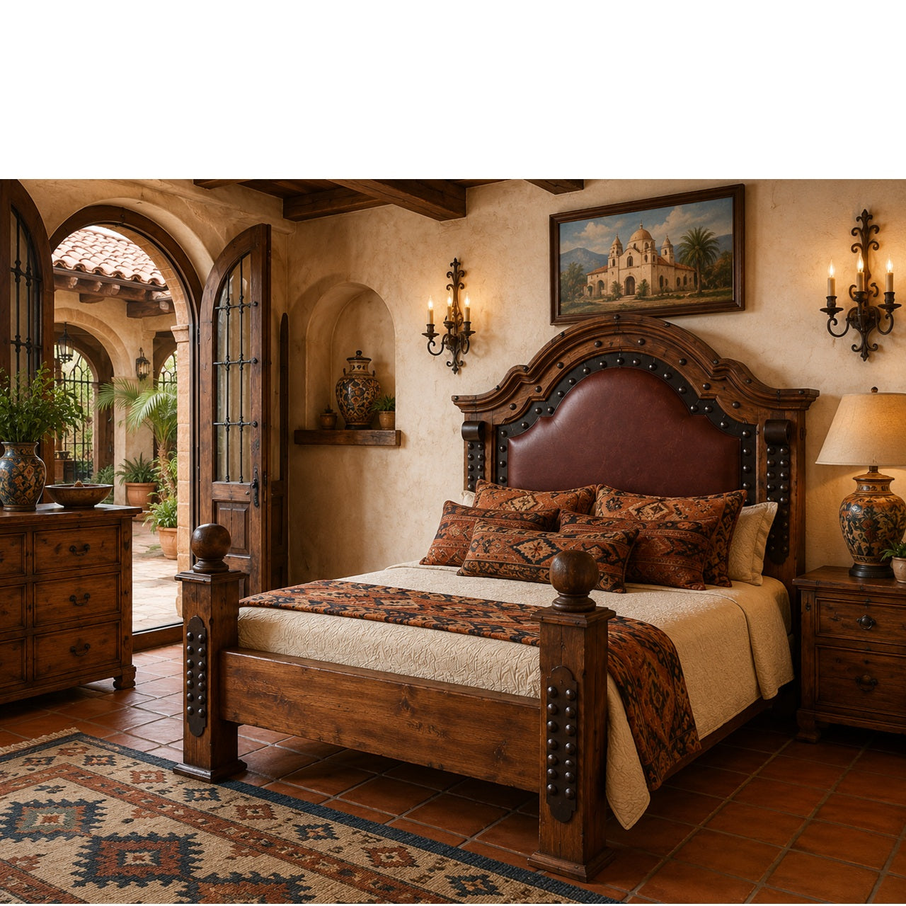 Emperador Bed w/ Leather