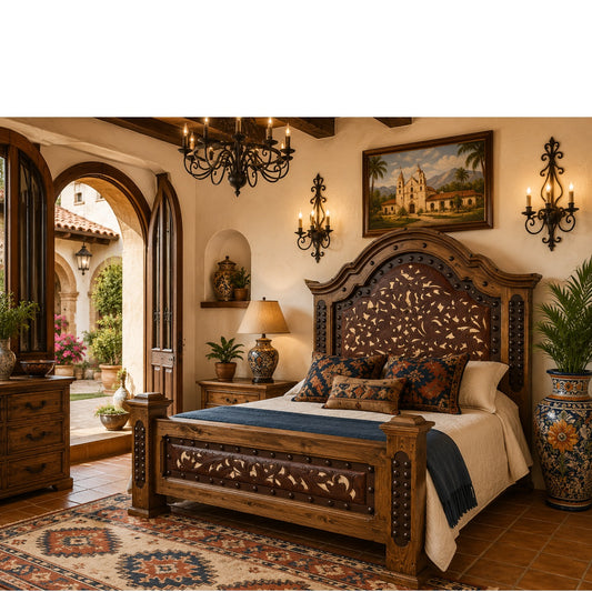 Consuelo Bed w/ Two Tone Leather