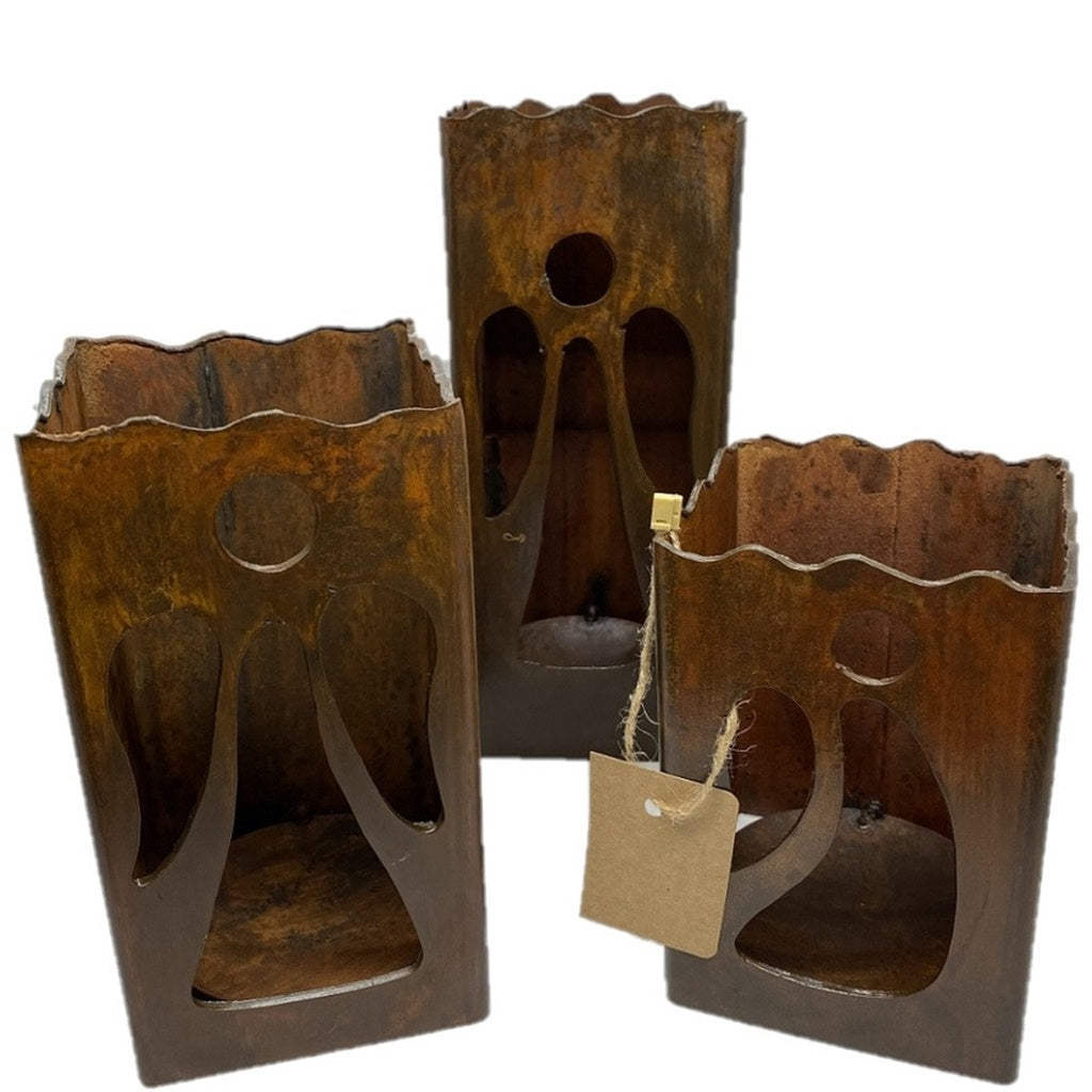 Angels Metal Candle Holders 3pc Set