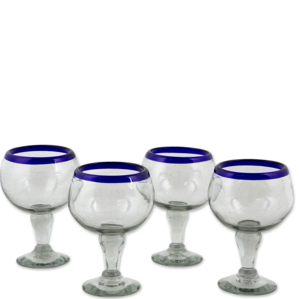 Chabela Glasses w/ Blue Rim - Set of 6