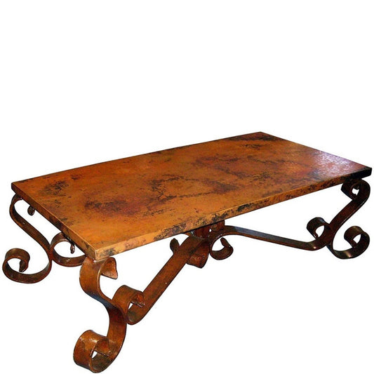 Iron Base Coffee Table w/ Copper Top