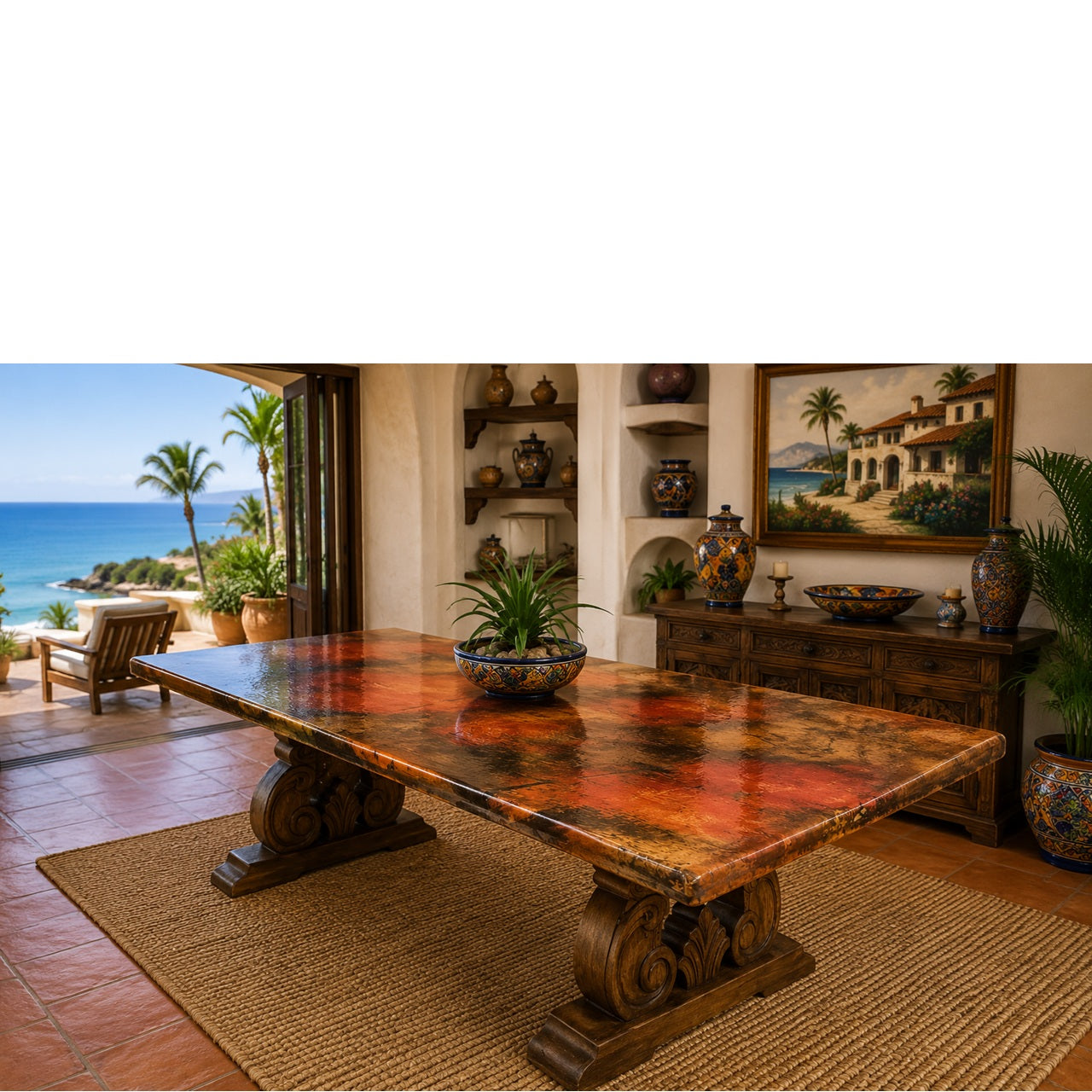 San Marcos Copper Top Table