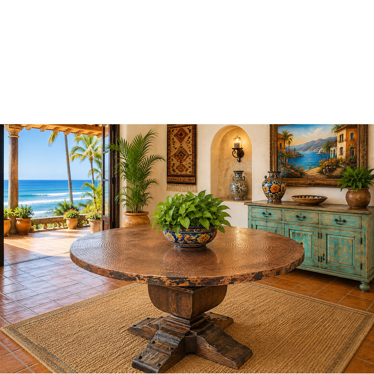 Andrade Dining Table w/ Copper Top