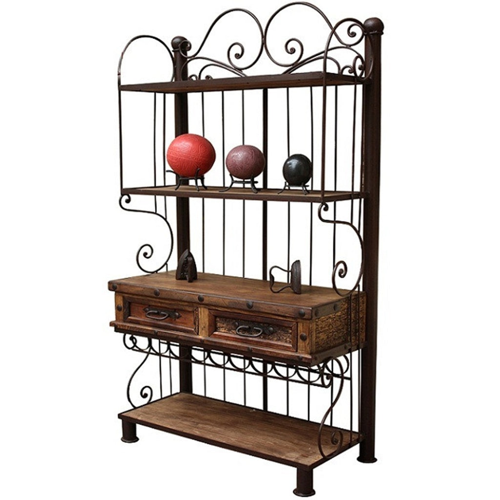 Two Drawer Iron Kitchen Hutch