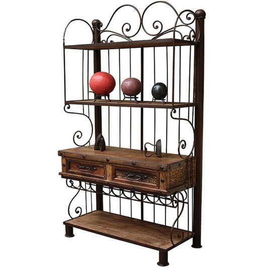 Two Drawer Iron Kitchen Hutch