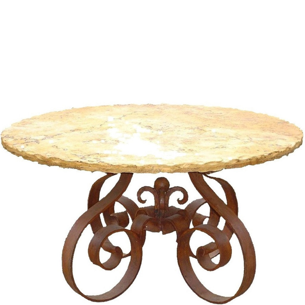 Iron Base Dining Table w/ Stone Top