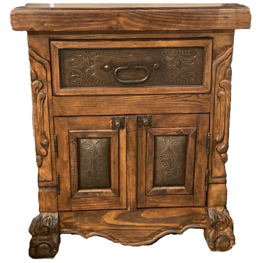 Laredo Nightstand w/ Tooled Leather