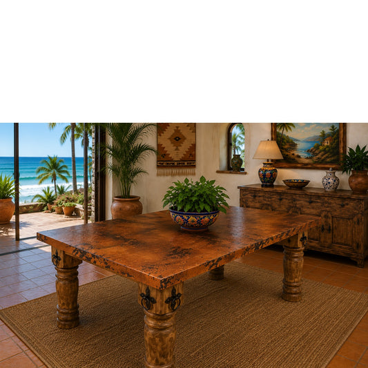 Torno Dining Table w/ Copper Top