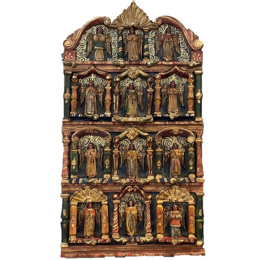 Angels Retablo Hand Carved
