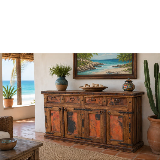 Hacienda 4 Drawer Buffet w/ Copper