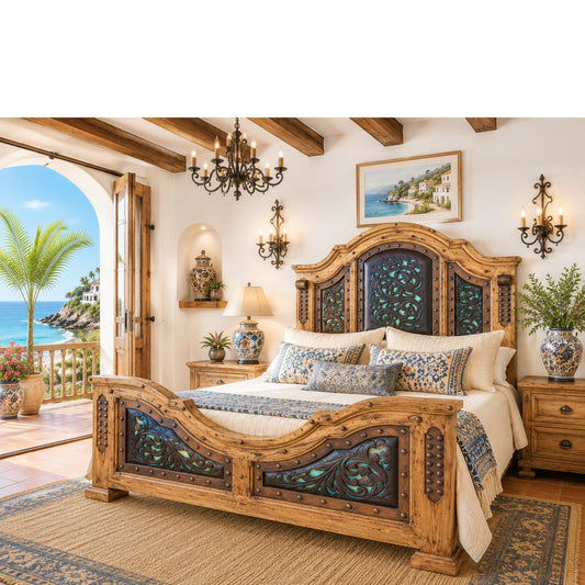 Andres Bed w/ Two Tone Leather